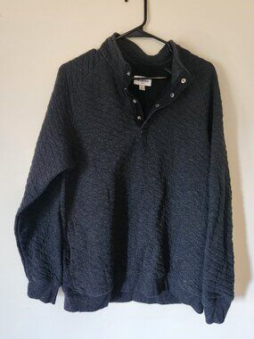 Goodfellow Gray Quarter Button-Up Sweatshirt